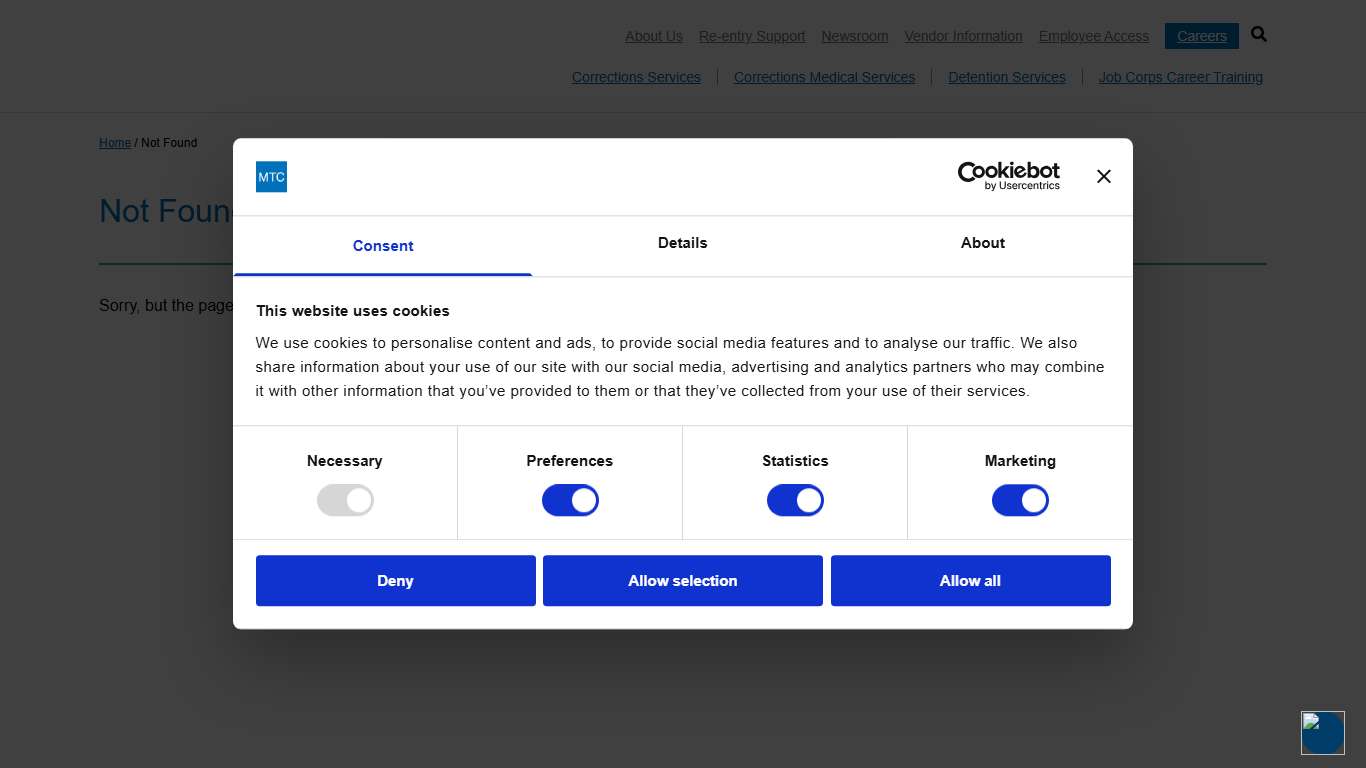 Page not found - MTC