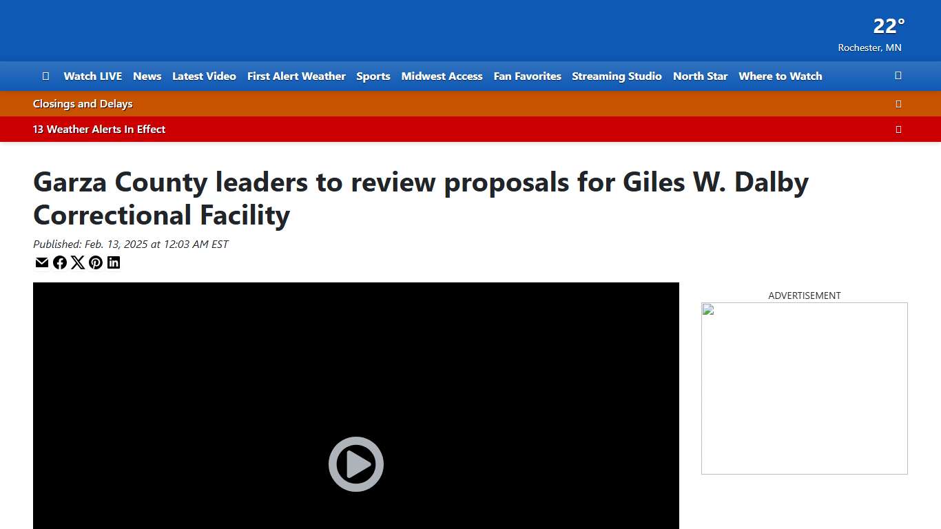 Garza County leaders to review proposals for Giles W. Dalby Correctional Facility