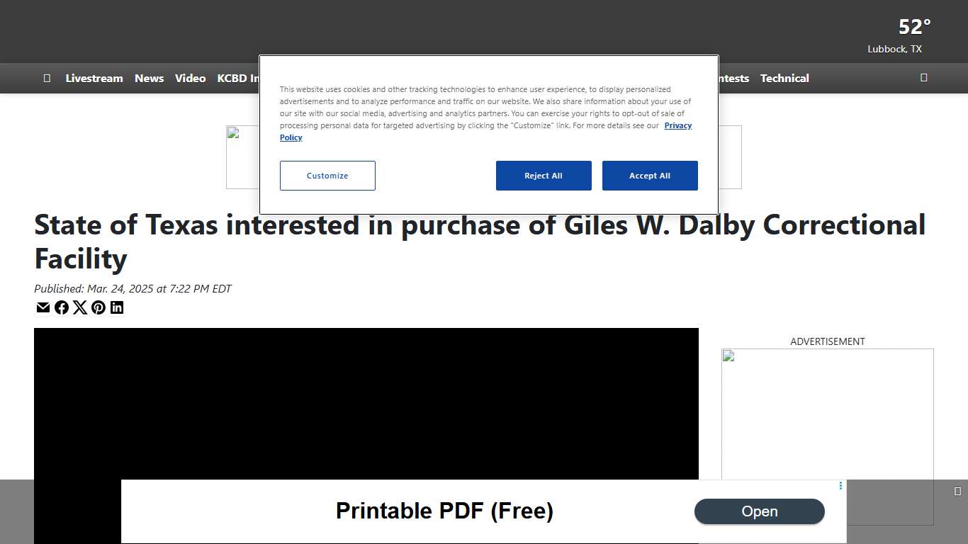 State of Texas interested in purchase of Giles W. Dalby Correctional Facility